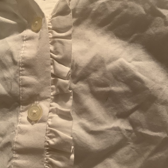 Loft White Ruffle Button Down - Picture 3 of 3